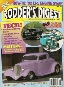 RODDER'S DIGEST 1992 AUG - FLOORS FOR A 41 OLDS, INSIDE ROADSTER DOOR HANDLES